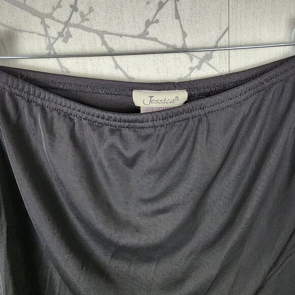 Jessica Vintage Black Chiffon Overlay Criss Cross Wide Leg Pants - Picture 6 of 9